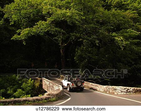 Stock Photo -  Hana Highway, Maui, HI, Hawaii, Hana Coast, Highway 360, East Maui, North Shore. Fotosearch