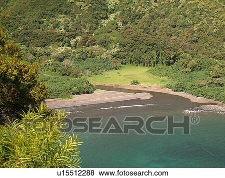 Stock Photo -  Hana Highway, Maui, HI, Hawaii, Hana Coast, Highway 360, East Maui, North Shore, Honomanu Bay. Fotosearch