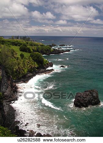 Hana Highway, Maui, HI, Hawaii, Hana Coast, Highway 360, East Maui, North Shore, Hamoa Beach View Large Photo Image Stock Photo -  Hana Highway, Maui, HI, Hawaii, Hana Coast, Highway 360, East Maui, North Shore, Hamoa Beach. Fotosearch