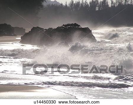 Stock Image -  Hanalei, Princeville, Kauai, HI, Hawaii, North Shore, Lumahai Beach. Fotosearch