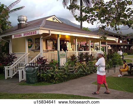 Hanalei, Princeville, Kauai, HI, Hawaii, North shore, Bubba Burgers Restaurant View Large Photo Image Stock Image - Hanalei, Princeville, Kauai, HI, Hawaii, North shore, Bubba Burgers Restaurant. Fotosearch