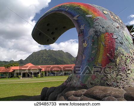 Stock Image -  Hanalei, Princeville, Kauai, HI, Hawaii, North Shore, Hanalei School . Fotosearch