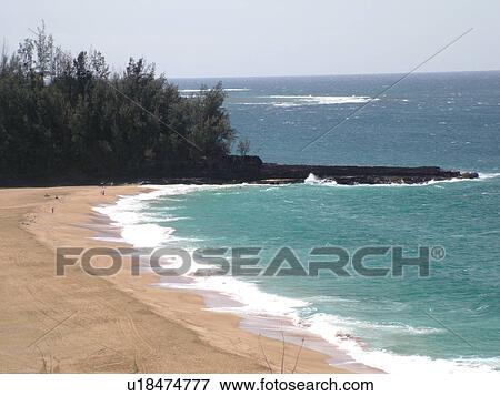 Hanalei, Princeville, Kauai, HI, Hawaii, North Shore, Lumahai Beach View Large Photo Image Stock Photo - Hanalei, Princeville, Kauai, HI, Hawaii, North Shore, Lumahai Beach. Fotosearch
