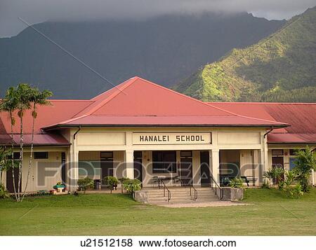Hanalei, Princeville, Kauai, HI, Hawaii, North shore, Hanalei School View Large Photo Image Stock Photo - Hanalei, Princeville, Kauai, HI, Hawaii, North shore, Hanalei School . Fotosearch
