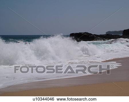 Stock Photograph -  Hanalei, Princeville, Kauai, HI, Hawaii, North Shore, Lumahai Beach. Fotosearch