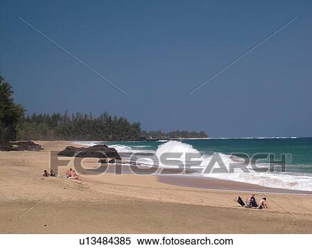 Hanalei, Princeville, Kauai, HI, Hawaii, North Shore, Lumahai Beach View Large Photo Image Stock Photography - Hanalei, Princeville, Kauai, HI, Hawaii, North Shore, Lumahai Beach. Fotosearch