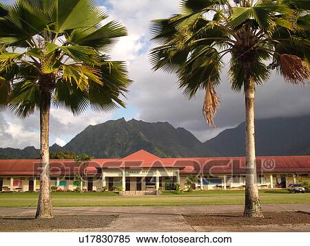 Stock Photography -  Hanalei, Princeville, Kauai, HI, Hawaii, North shore, Hanalei School . Fotosearch