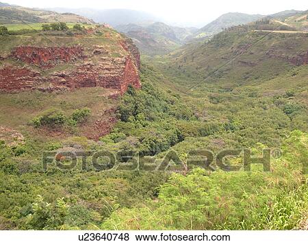 Stock Photo -  Hanapepe, Kauai, HI, Hawaii, Westside, Hanapepe Valley, lookout. Fotosearch