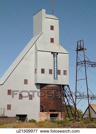 Stock Photo -  Hancock, MI, Michigan, Quincy Mine Hoist. Fotosearch