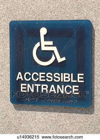 handicap sign, handicap accessible entrance View Large Photo Image Stock Photography - handicap sign, handicap accessible entrance. Fotosearch