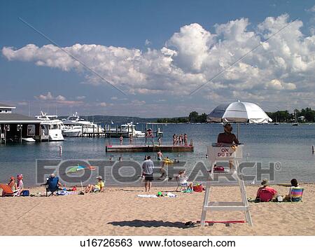 Harbor Springs, MI, Michigan, Lake Michigan, City Park Beach View Large Photo Image Stock Image - Harbor Springs, MI, Michigan, Lake Michigan, City Park Beach. Fotosearch