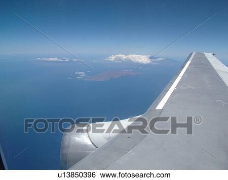 Stock Photograph -  HI, Hawaii, aerial, Kahoolawe. Fotosearch