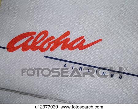 HI, Hawaii, Aloha Airlines napkins, logo View Large Photo Image Stock Photo -  HI, Hawaii, Aloha Airlines napkins, logo. Fotosearch
