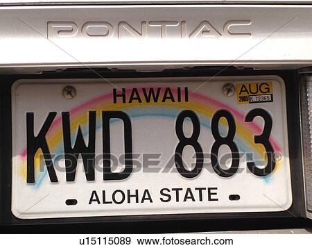 HI, Hawaii, Aloha State, Hawaiian License Plate, tag View Large Photo Image Stock Photo - HI, Hawaii, Aloha State, Hawaiian License Plate, tag. Fotosearch