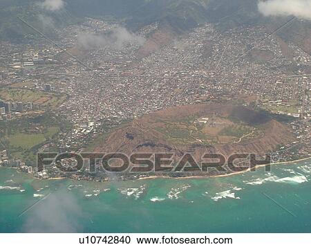 Honolulu, Diamond Head, Oahu, HI, Hawaii, aerial View Large Photo Image Stock Image - Honolulu, Diamond Head, Oahu, HI, Hawaii, aerial. Fotosearch