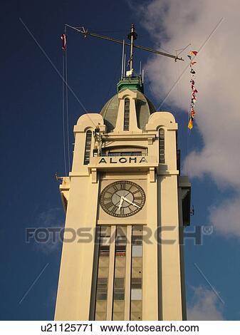 Honolulu, Oahu, HI, Hawaii, Aloha Tower ca. 1926, Gateway to Fort Street View Large Photo Image Stock Image - Honolulu, Oahu, HI, Hawaii, Aloha Tower ca. 1926, Gateway to Fort Street. Fotosearch