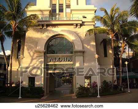 Stock Image -  Honolulu, Oahu, HI, Hawaii, Aloha Tower ca. 1926, Gateway to Fort Street. Fotosearch