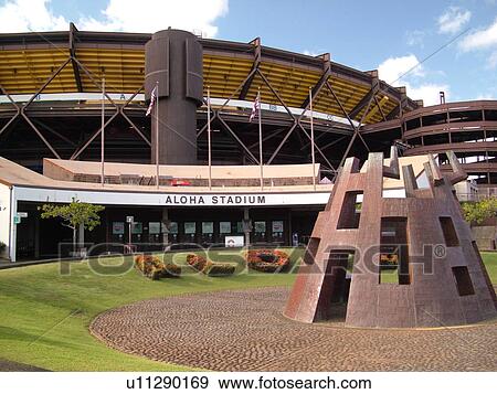 Honolulu, Oahu, HI, Hawaii, Aloha Stadium View Large Photo Image Stock Photo - Honolulu, Oahu, HI, Hawaii, Aloha Stadium. Fotosearch
