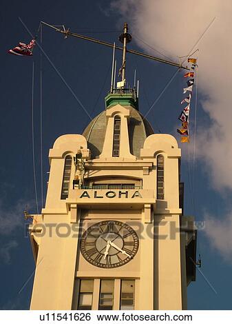 Honolulu, Oahu, HI, Hawaii, Aloha Tower ca. 1926, Gateway to Fort Street View Large Photo Image Stock Photograph - Honolulu, Oahu, HI, Hawaii, Aloha Tower ca. 1926, Gateway to Fort Street. Fotosearch