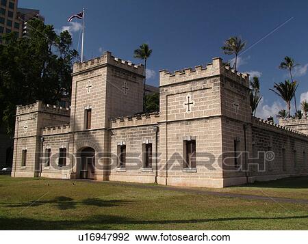 Honolulu, Oahu, HI, Hawaii, Iolani Barracks of the Royal Household Guards, Iolani Palace State Monument View Large Photo Image Stock Image - Honolulu, Oahu, HI, Hawaii, Iolani Barracks of the Royal Household Guards, Iolani Palace State Monument. Fotosearch