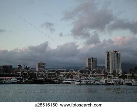 Honolulu, Oahu, HI, Hawaii, Kewalo Basin, downtown skyline View Large Photo Image Stock Image - Honolulu, Oahu, HI, Hawaii, Kewalo Basin, downtown skyline. Fotosearch
