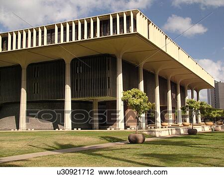 Stock Image -  Honolulu, Oahu, HI, Hawaii, State Capitol, State House. Fotosearch