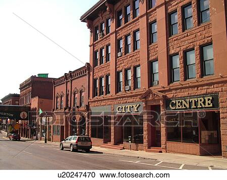 Stock Image -  Houghton, MI, Michigan, Downtown, City Centre. Fotosearch
