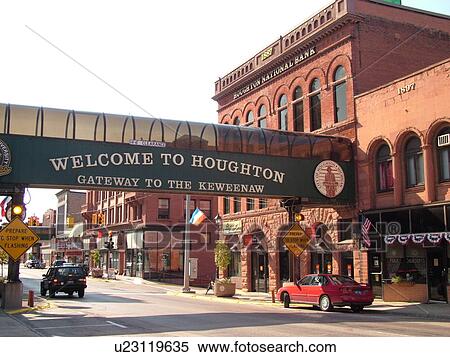 Stock Photography -  Houghton, MI, Michigan, Downtown. Fotosearch