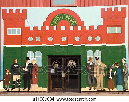 Picture -  Houghton, MI, Michigan, Skate Park, Amphidrome, wall mural. Fotosearch