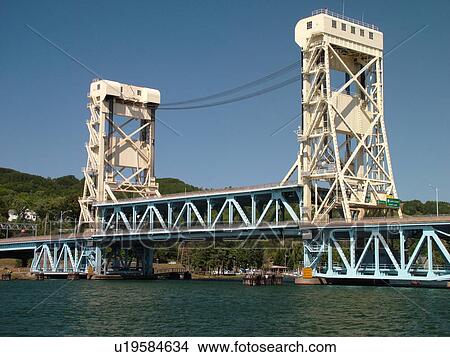 Houghton/Hancock, MI, Michigan, Portage Lift Bridge, Portage Lake View Large Photo Image Picture - Houghton/Hancock, MI, Michigan, Portage Lift Bridge, Portage Lake. Fotosearch