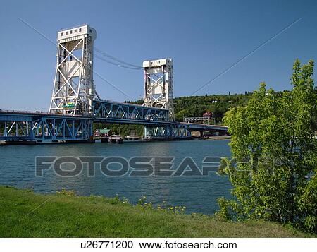 Houghton/Hancock, MI, Michigan, Portage Lift Bridge, Portage Lake, Bridgeview Park View Large Photo Image Stock Image - Houghton/Hancock, MI, Michigan, Portage Lift Bridge, Portage Lake, Bridgeview Park. Fotosearch