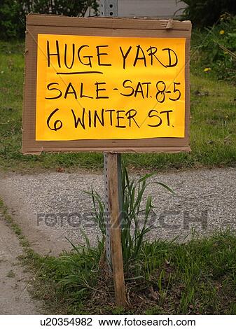 Stock Image -  Huge Yard Sale sign. Fotosearch
