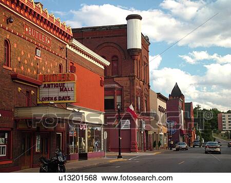 Stock Photo -  Ishpeming, MI, Michigan, Downtown. Fotosearch