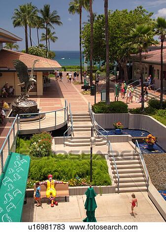 Stock Image -  Kaanapali, Maui, HI, Hawaii, Whaler's Village and Whaler's Village Museum. Fotosearch