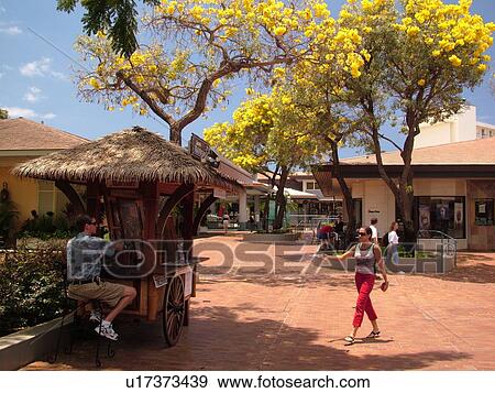 Stock Photo -  Kaanapali, Maui, HI, Hawaii, Whaler's Village and Whaler's Village Museum. Fotosearch