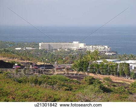 Stock Image -  Kailua-Kona, Big Island, Island of Hawaii, HI, Hawaii, Kona Coast, Leeward, West Coast, view of Sheraton Keauhou Bay Resort & Spa. Fotosearch