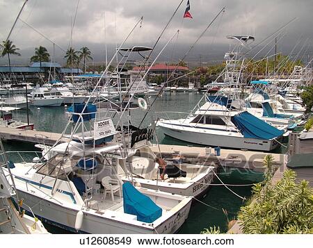 Stock Photo -  Kailua-Kona, Big Island, Island of Hawaii, HI, Hawaii, Honokohau Harbor, marina. Fotosearch