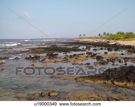 Stock Photo -  Kailua-Kona, Big Island, Island of Hawaii, HI, Hawaii, Kona Coast, Leeward, West Coast, Old Kona Airport State Recreation Park, beach. Fotosearch