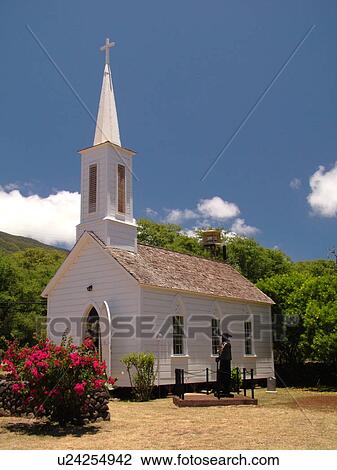 Kamalo, Molokai, HI, Hawaii, East Molokai, St. Joseph Church, one room wooden church, Father Damien View Large Photo Image Stock Image - Kamalo, Molokai, HI, Hawaii, East Molokai, St. Joseph Church, one room wooden church, Father Damien. Fotosearch