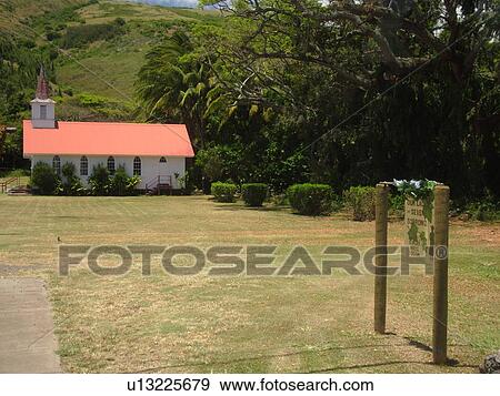 Kamalo, Molokai, HI, Hawaii, East Molokai, Our Lady of Seven Sorrows Church, Father Damien built this first church in 1874 View Large Photo Image Stock Photo - Kamalo, Molokai, HI, Hawaii, East Molokai, Our Lady of Seven Sorrows Church, Father Damien built this first church in 1874. Fotosearch