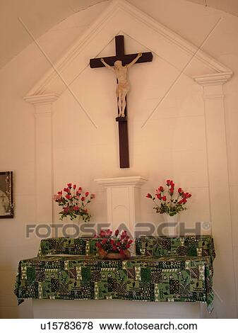 Stock Photo -  Kamalo, Molokai, HI, Hawaii, East Molokai, St. Joseph Church, one room wooden church, Father Damien. Fotosearch