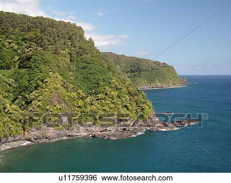 Stock Photograph -  Keanae, Hana Highway, Maui, HI, Hawaii, Hana Coast, Highway 360, East Maui, North Shore. Fotosearch