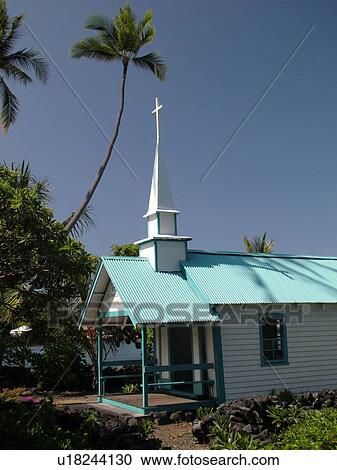 Keauhou, Big Island, Island of Hawaii, HI, Hawaii, Kona Coast, Leeward, West Coast, St. Peter's Church ca. 1880, Blue & White Catholic Church View Large Photo Image Stock Image - Keauhou, Big Island, Island of Hawaii, HI, Hawaii, Kona Coast, Leeward, West Coast, St. Peter's Church ca. 1880, Blue & White Catholic Church. Fotosearch