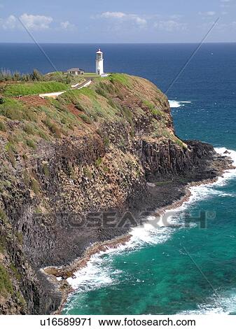 Stock Image -  Kilauea, Kauai, HI, Hawaii, North shore, Kilauea Point, Kilauea Lighthouse National Wildlife Refuge. Fotosearch