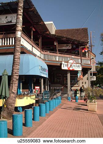 Stock Image -  Lahaina, Maui, HI, Hawaii, downtown, The Wharf. Fotosearch