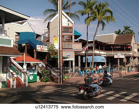 Lahaina, Maui, HI, Hawaii, downtown, The Wharf View Large Photo Image Stock Photography - Lahaina, Maui, HI, Hawaii, downtown, The Wharf. Fotosearch
