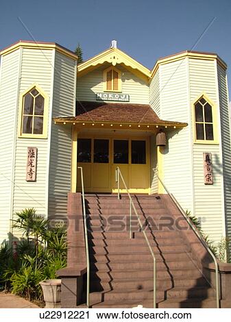 Stock Image -  Lahaina, Maui, HI, Hawaii, Hokoji, Lahaina Shingon Mission (Buddhist Temple). Fotosearch