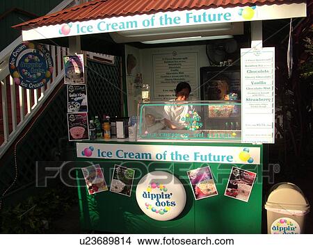 Picture -  Lahaina, Maui, HI, Hawaii, West Maui, Historic Downtown, Front Street, Ice Cream Shop. Fotosearch