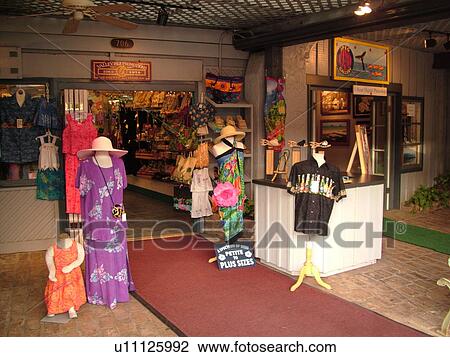 Stock Image -  Lahaina, Maui, HI, Hawaii, West Maui, Historic Downtown, Front Street, shops, boutique. Fotosearch
