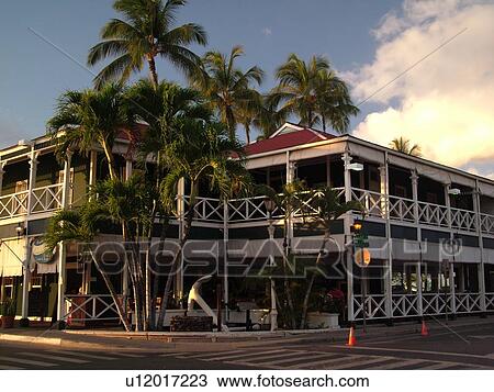Stock Image -  Lahaina, Maui, HI, Hawaii, West Maui, Historic Pioneer Inn. Fotosearch